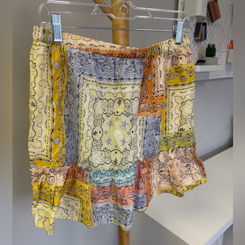 NWT Rachel Zoe Multicolor Paisley Bandana festival Summer Skirt Size Large - Picture 3 of 5